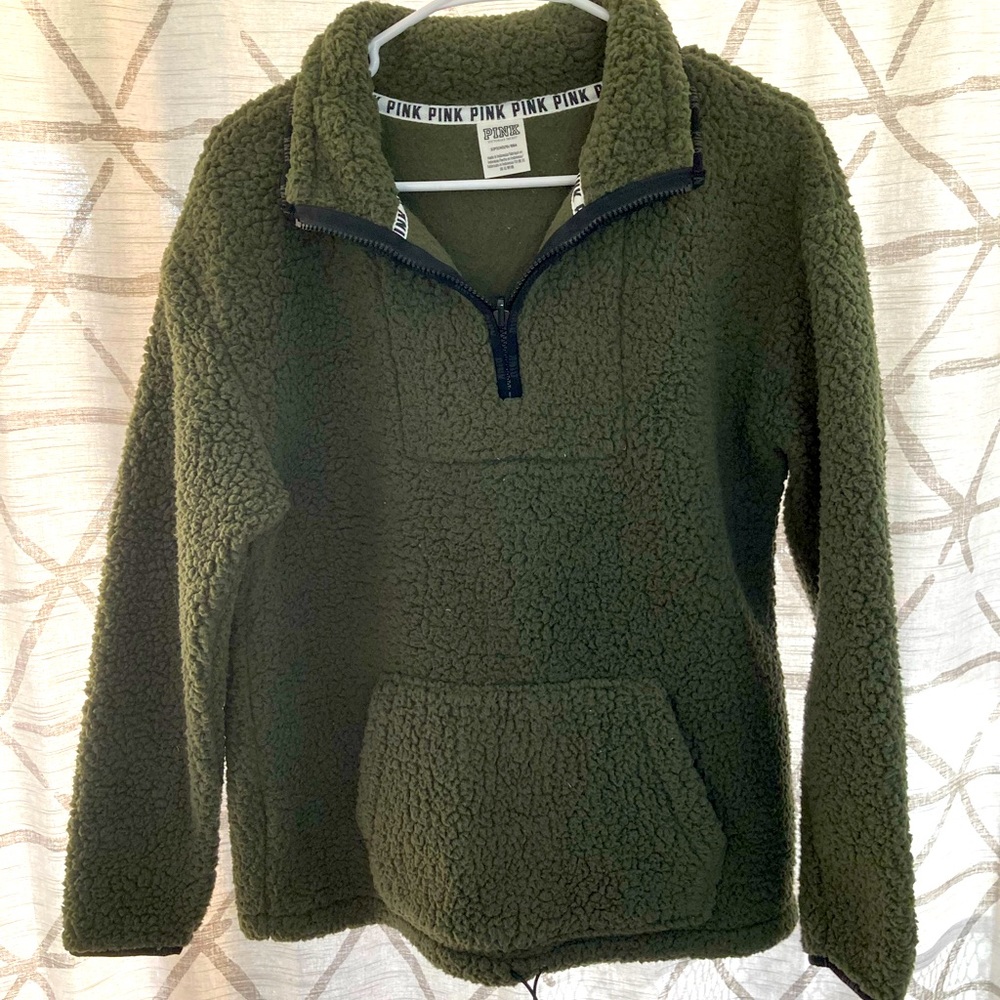 Pink Victoria’s Secret Sherpa pull over